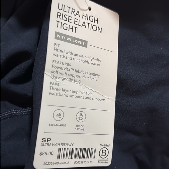 Athleta ELATION ULTRA HIGH RISE LEGGING // Navy #502359 - Picture 14 of 16